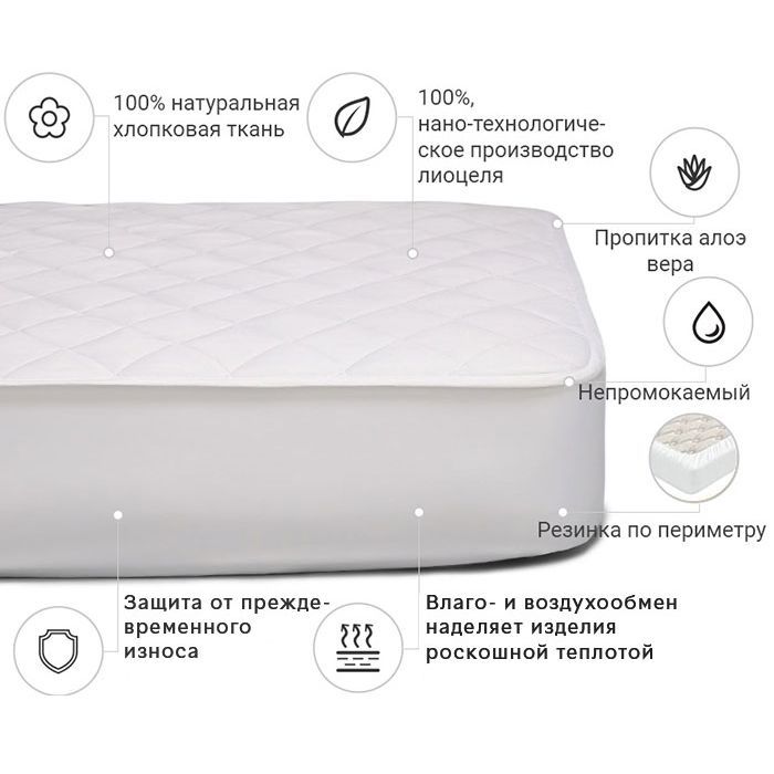 Наматрацник MirSon Natural Line Стандарт Tencel Aloe Vera 985 60x120 см (2200000833334) зображення 3