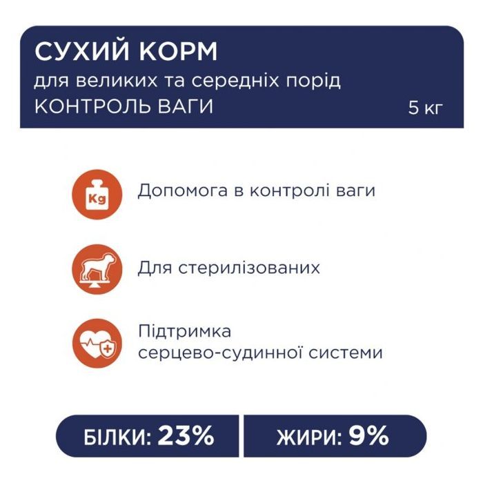 Сухий корм для собак Club 4 Paws Преміум. Контроль ваги з індичкою для середніх та великих порід 5 кг (4820215367868) зображення 4