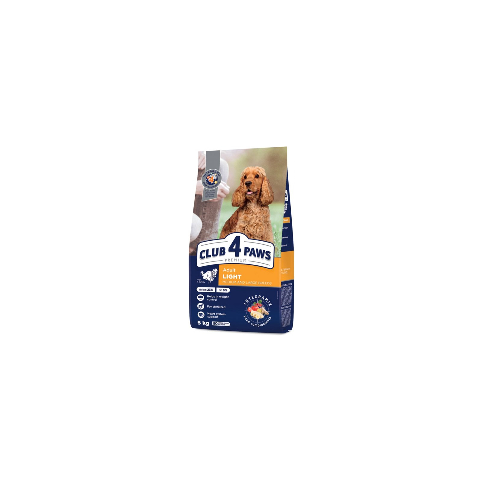 Сухий корм для собак Club 4 Paws Преміум. Контроль ваги з індичкою для середніх та великих порід 5 кг (4820215367868)
