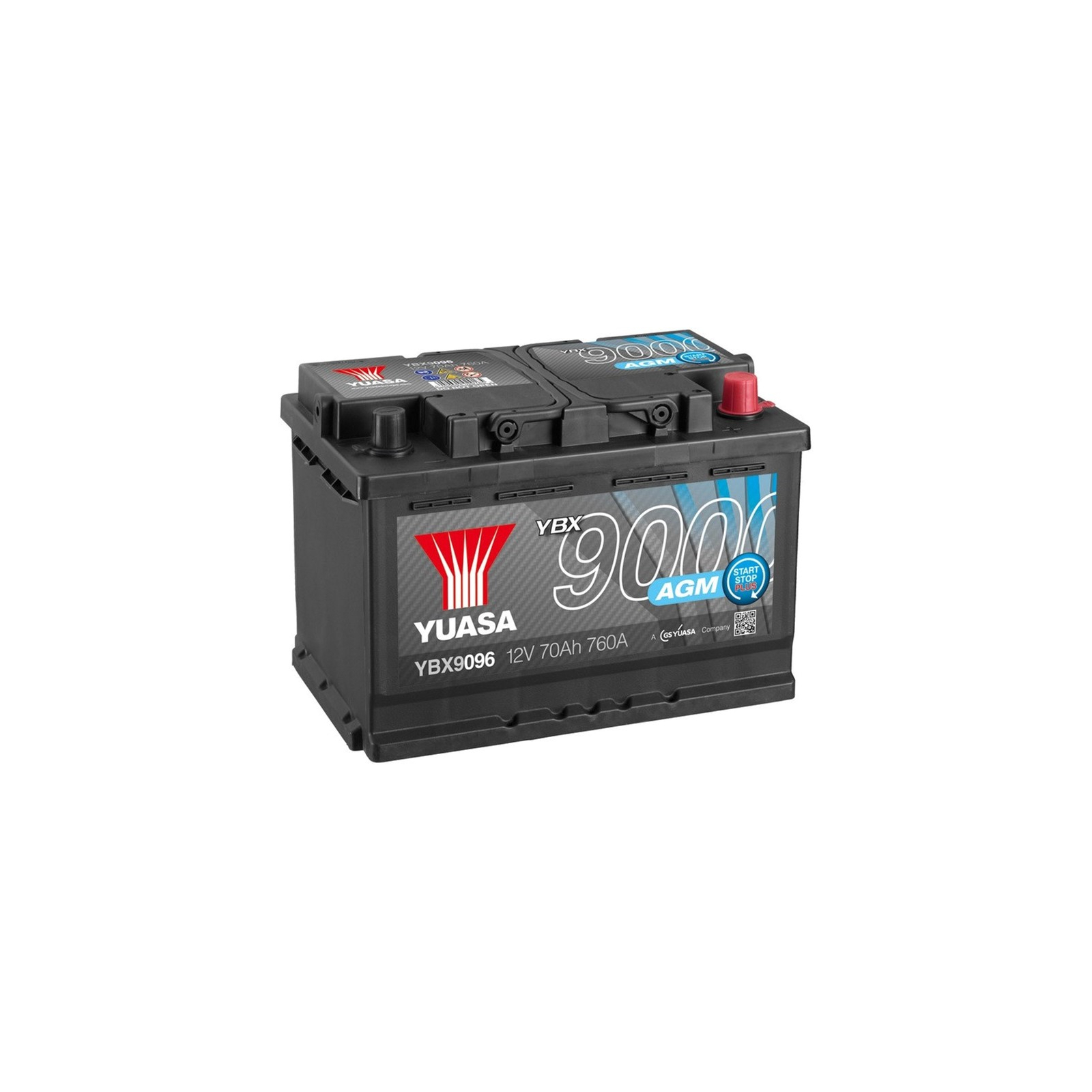 Аккумулятор автомобильный Yuasa 12V 70Ah AGM Start Stop Plus Battery (YBX9096)