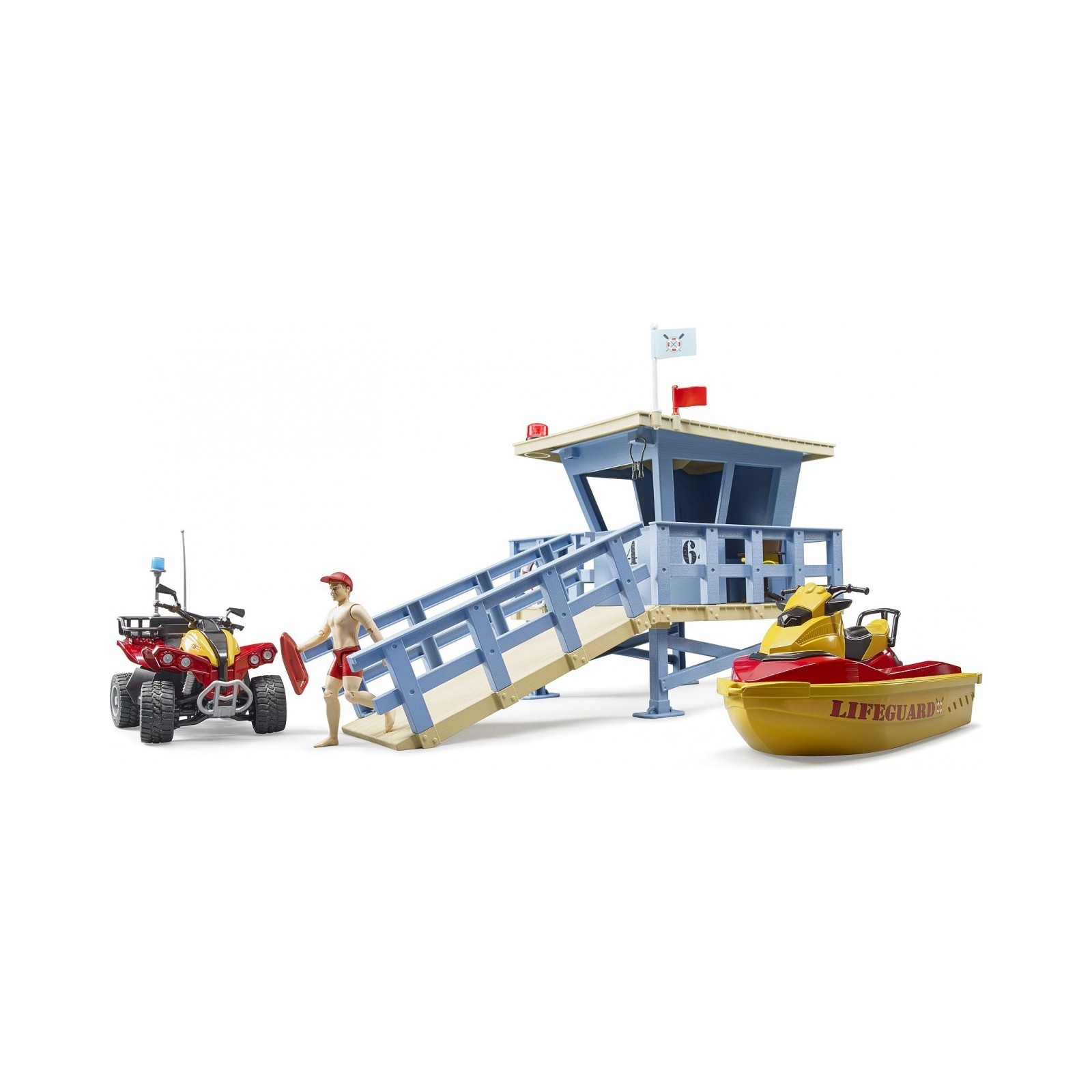 Игровой набор Bruder Спасательная водная станция с квадроциклом и скутером (62780) изображение 2