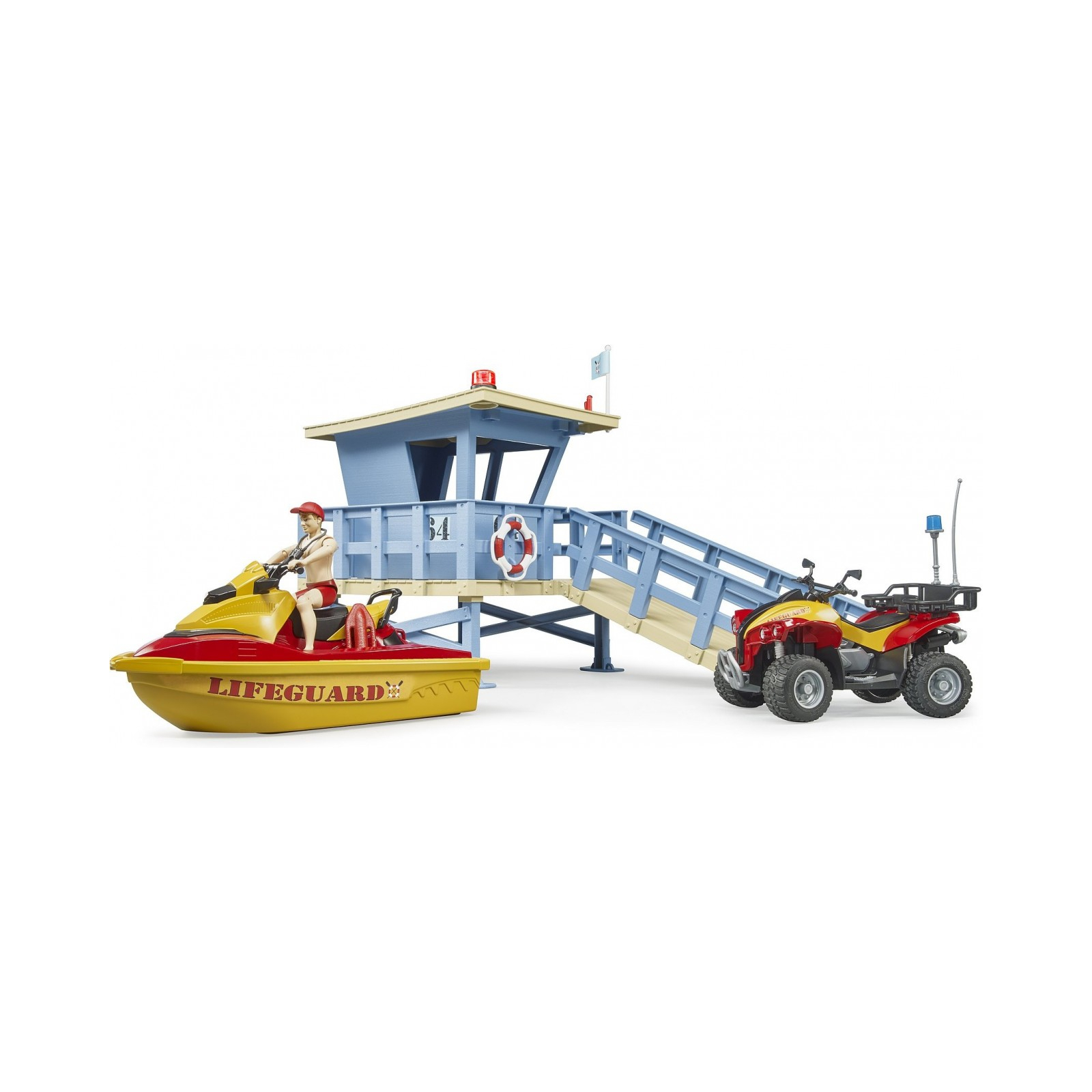 Ігровий набір Bruder Рятувальна водна станція з квадроциклом та скутером (62780) зображення 3