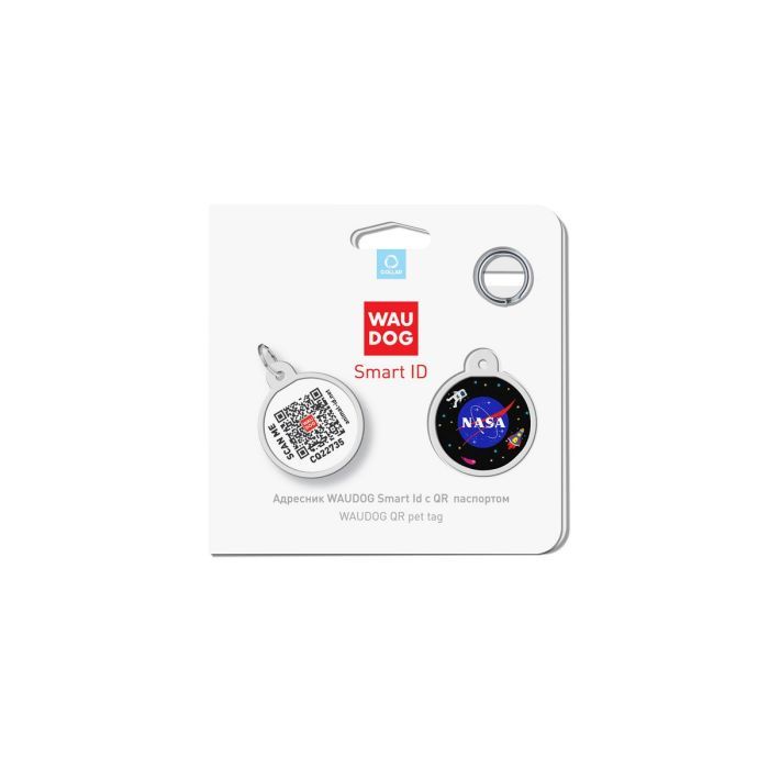 Адресник для животных WAUDOG Smart ID с QR-паспортом "NASA", круг 30 мм (230-0147) изображение 5