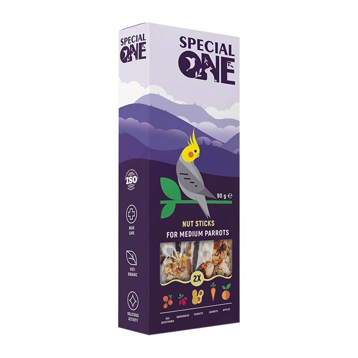 Витамины для птиц Special One Палочки "Ореховые" для волнистых попугаев 90 г (4823082423453)