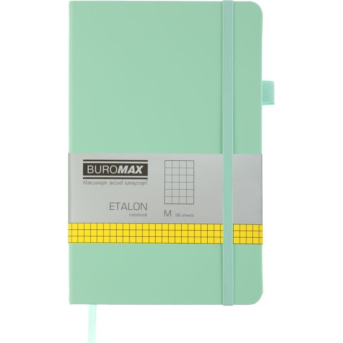 Книга записна Buromax Etalon 125x195 мм 96 аркушів в клітинку обкладинка зі штучної шкіри Рожева (BM.291160-10)