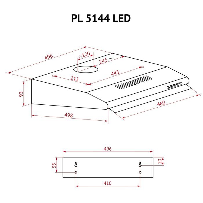 Витяжка кухонна Perfelli PL 5144 I LED зображення 11