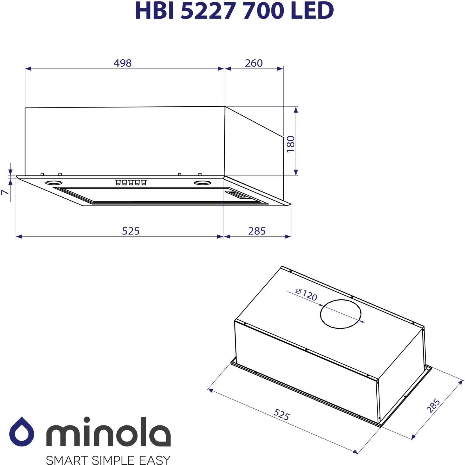 Вытяжка кухонная Minola HBI 5227 IV 700 LED изображение 10