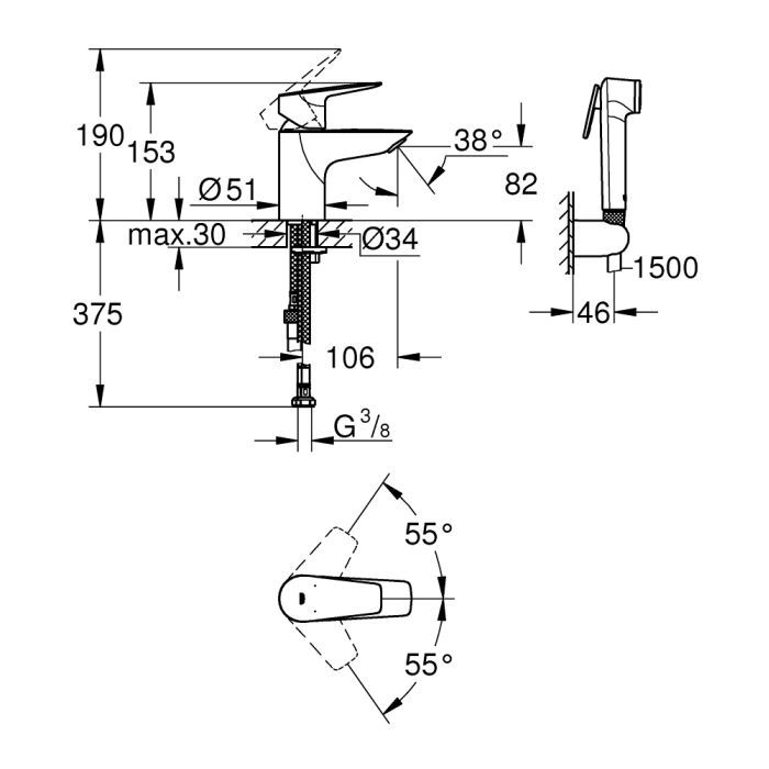 Змішувач Grohe QuickFix 23773001 (CV030591) зображення 4