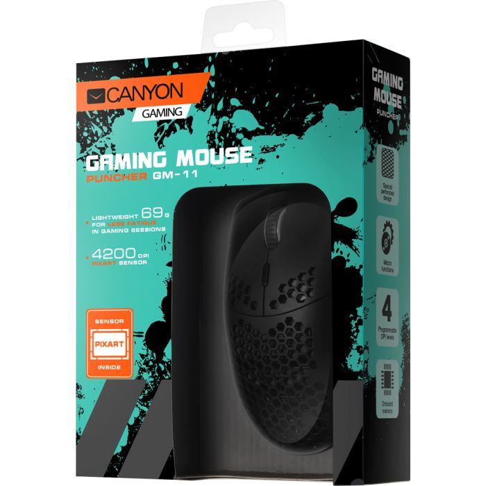 Мишка Canyon Puncher GM-11 USB Black (CND-SGM11B) зображення 5