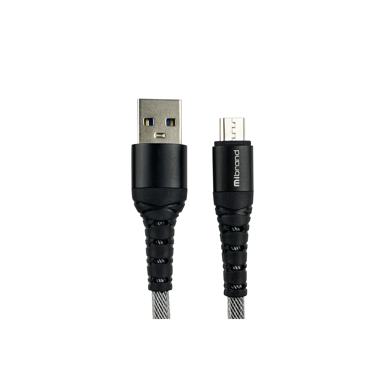 Дата кабель USB 2.0 AM to Micro 5P 1.0m MI-14 2A Black-Gray Mibrand (MIDC/14MBG)