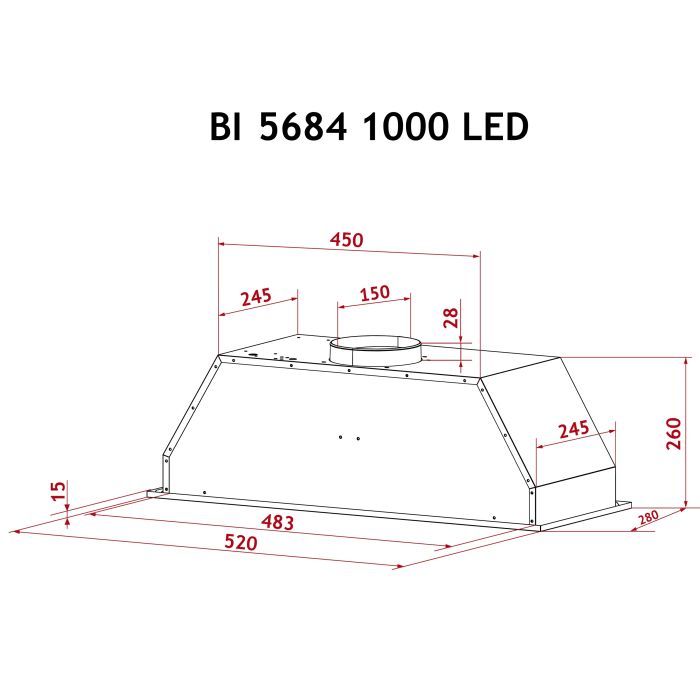 Витяжка кухонна Perfelli BI 5684 BL 1000 LED зображення 10