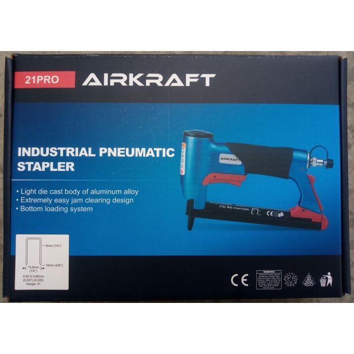 Степлер строительный Airkraft пневмо профессиональный под скобу (12.7;0.65*0.95;6-16) (21PRO) изображение 2