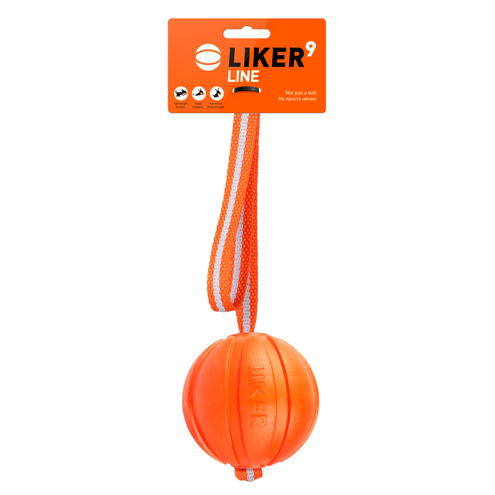 Игрушка для собак Liker Line Мячик с лентой 9 см (6288)
