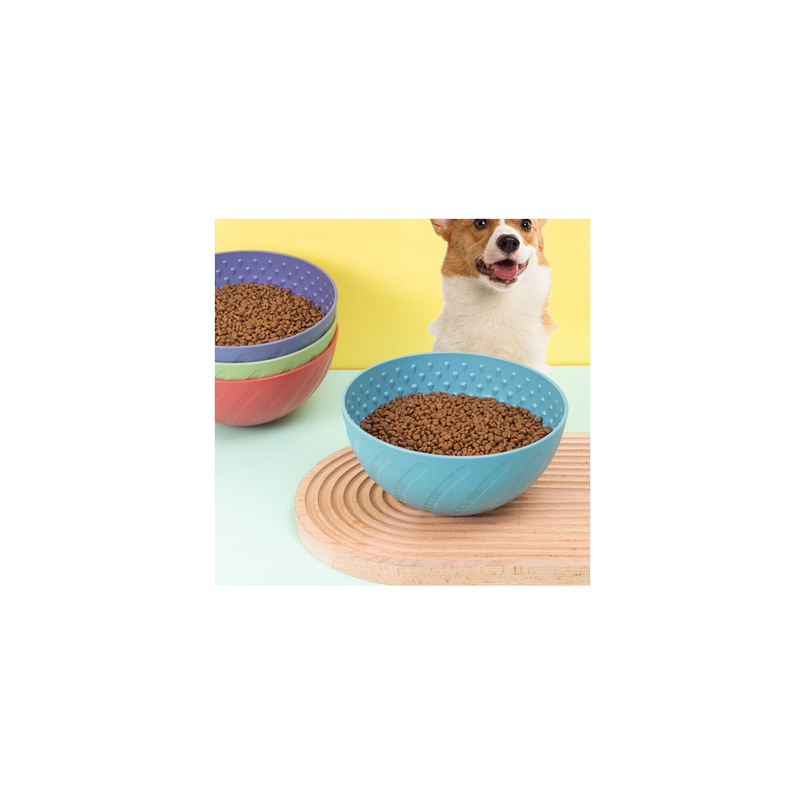 Посуда для собак WahoPet Миска для медленного кормления 200 мл голубая (2700000023679) изображение 3