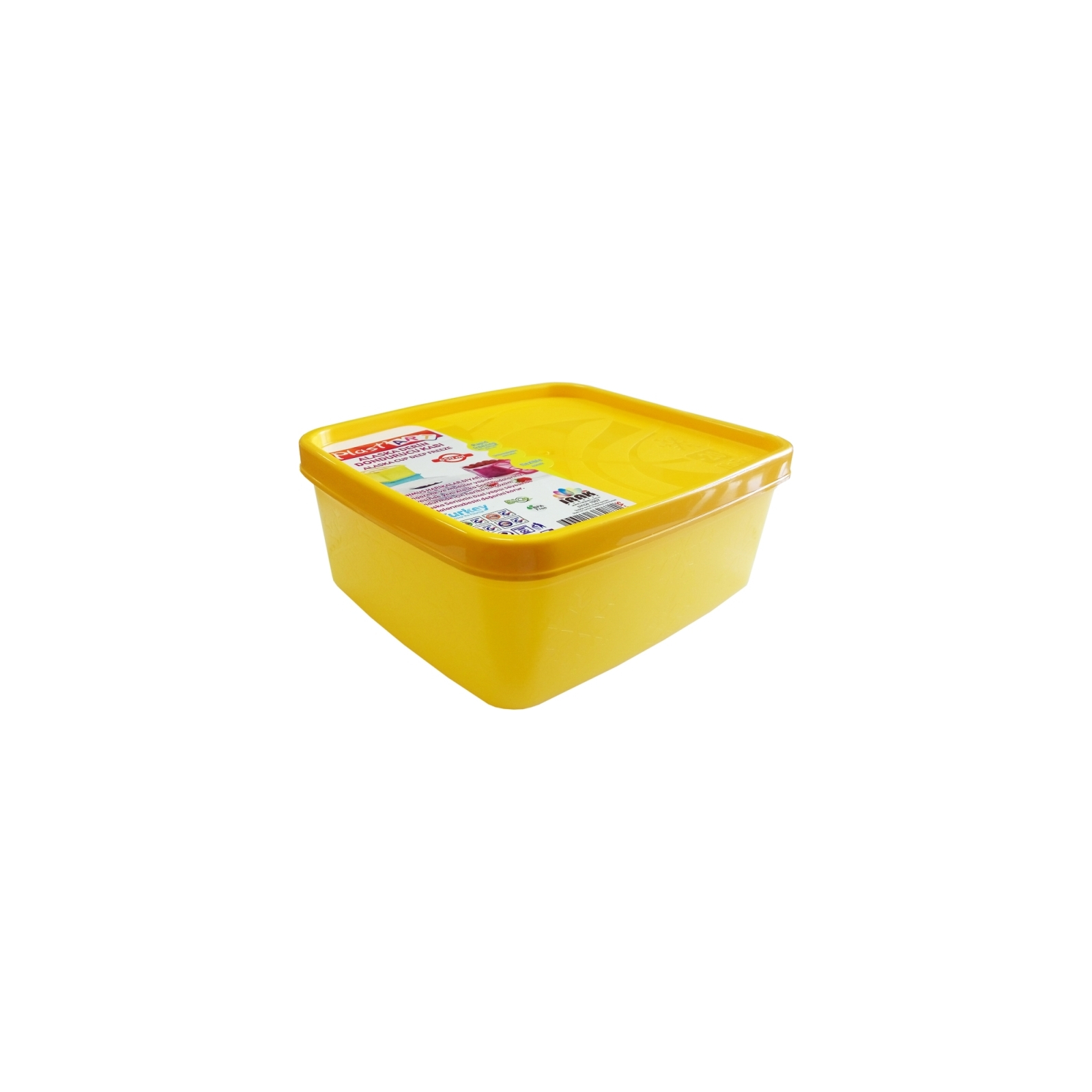 Пищевой контейнер Irak Plastik Alaska квадратний 0,65 л жовтий (5941)