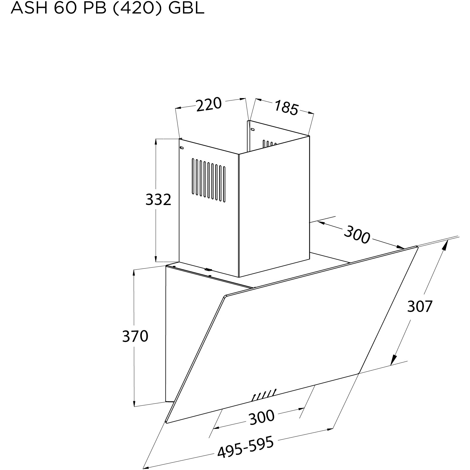Вытяжка кухонная Pyramida ASH 60 PB (420) GWH изображение 6