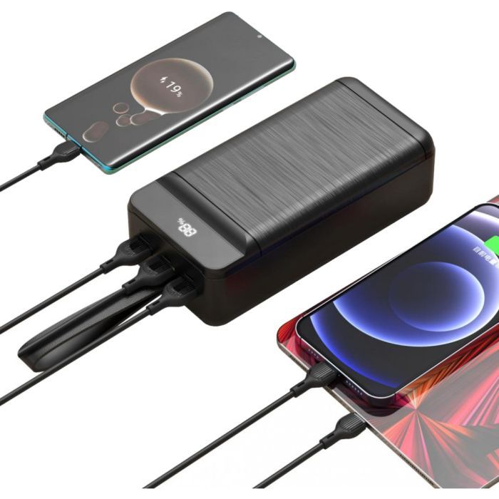 Батарея універсальна XO 60000mAh, PD/18W, QC3.0/22.5W, flashlight, Input(Micro,Type-C,Lightning), Output(3*USB,Type-C) (XO-PR159 / 29210) зображення 4