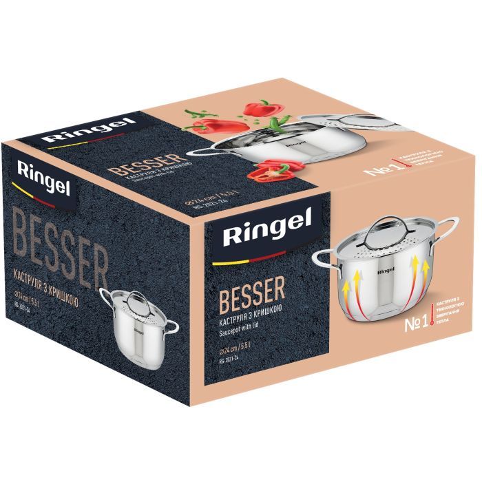 Кастрюля Ringel Besser з кришкою 5,5 л (RG-2021-24) изображение 7