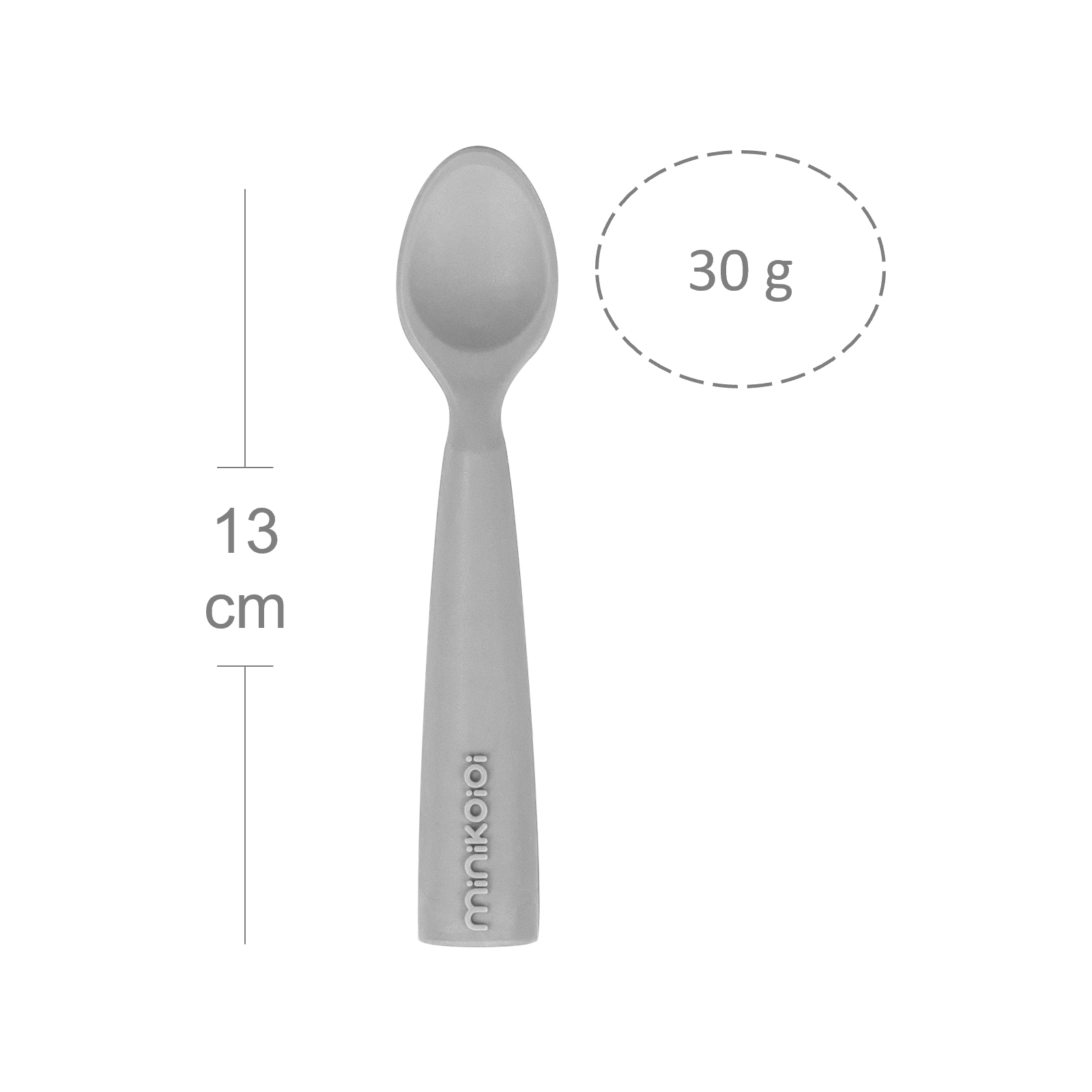 Набор детской посуды MinikOiOi Scooper - Powder Grey силиконовая ложка (101140004) изображение 2