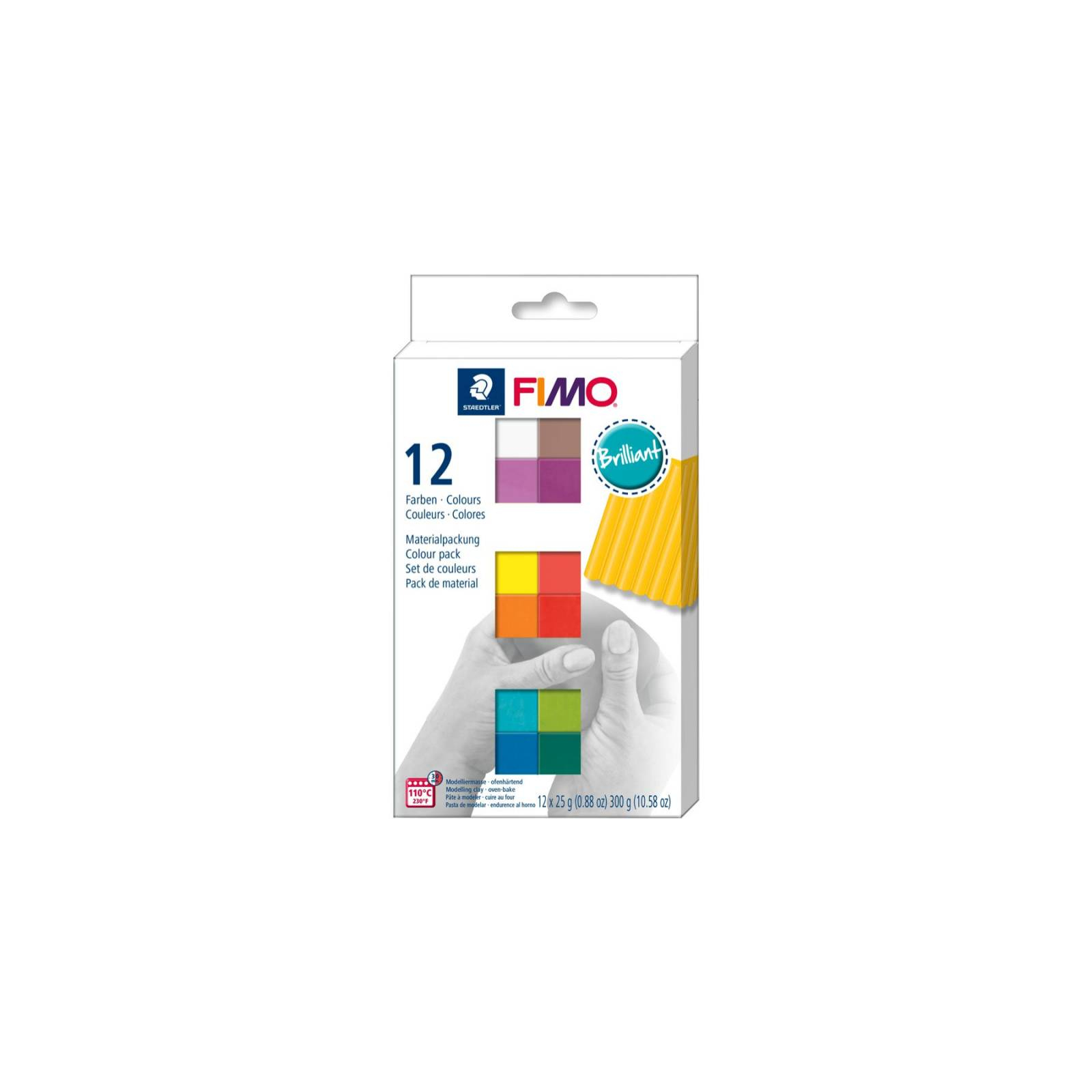 Пластика Fimo Brilliant Colours 12 кольорів 25 гр (4007817053416)