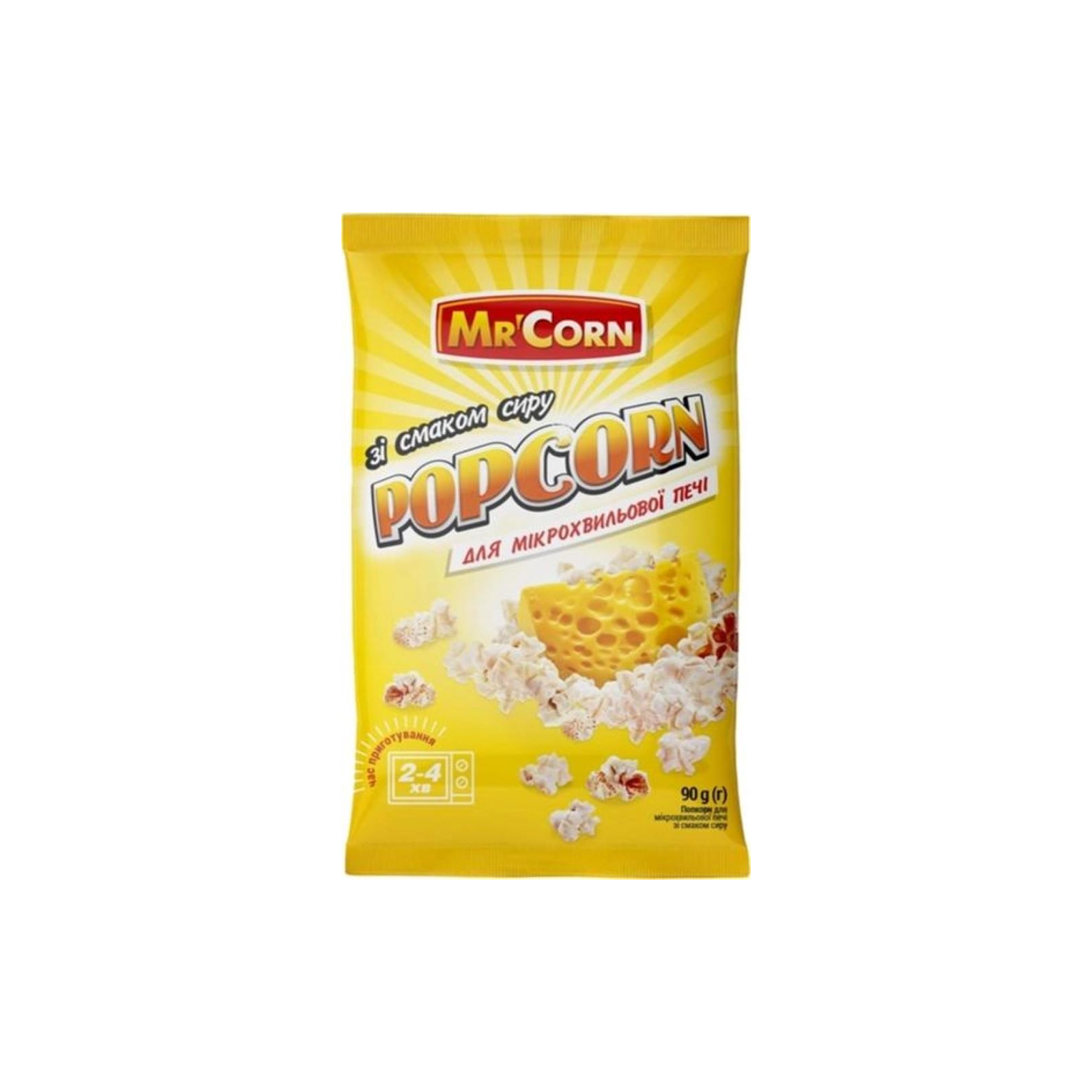 Попкорн Mr'Corn зі смаком сиру для мікрохвильової печі 90 г (4820183270429)