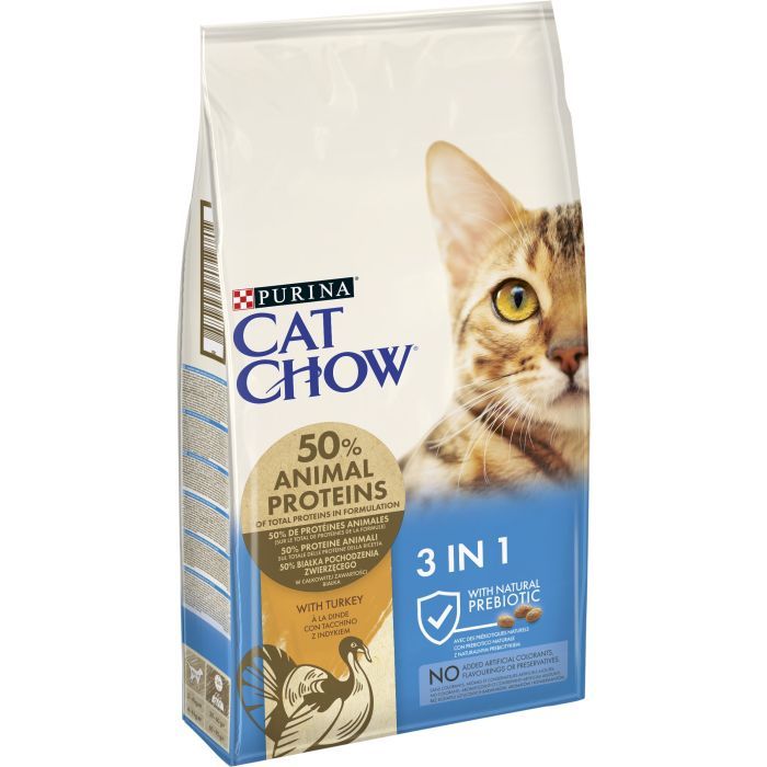 Сухий корм для кішок Purina Cat Chow Feline 3 в 1 з індичкою 15 кг (7613034153746) зображення 2