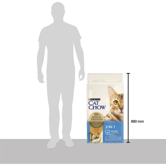 Сухий корм для кішок Purina Cat Chow Feline 3 в 1 з індичкою 15 кг (7613034153746) зображення 4