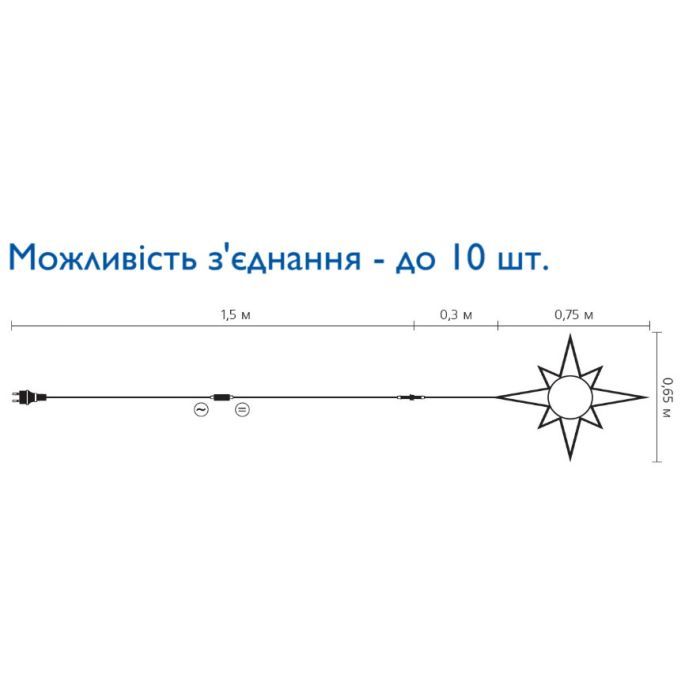 Гирлянда Delux Motif flash Star 65 х 75 см белый IP44 EN (90012985) изображение 2