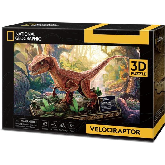 Пазл Cubic Fun 3D National Geographic Dino Велоцираптор (DS1053h)