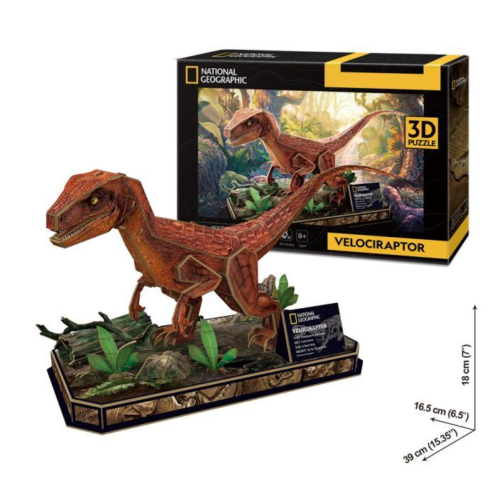 Пазл Cubic Fun 3D National Geographic Dino Велоцираптор (DS1053h) зображення 4