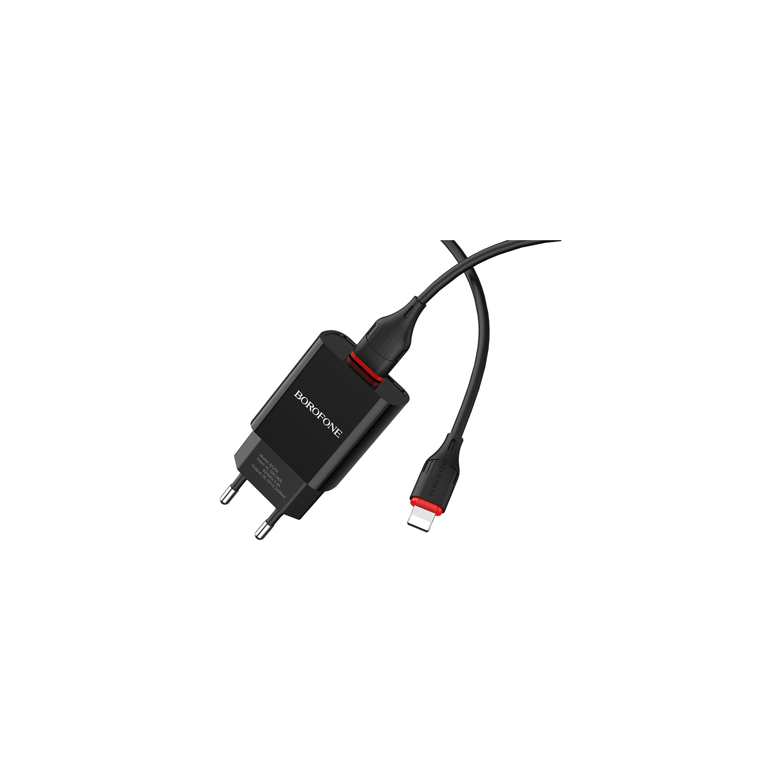 Зарядний пристрій BOROFONE BA20A Sharp charger set(Lightning) Black (BA20ALB) зображення 2