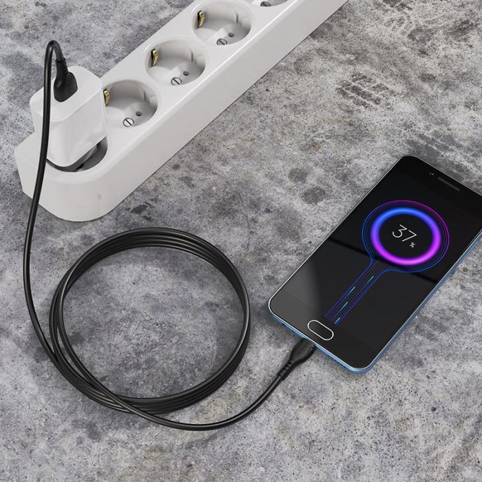Дата кабель USB 2.0 AM to Micro 5P 1.0m BX51 Triumph 2.4A Black BOROFONE (BX51MB) зображення 4