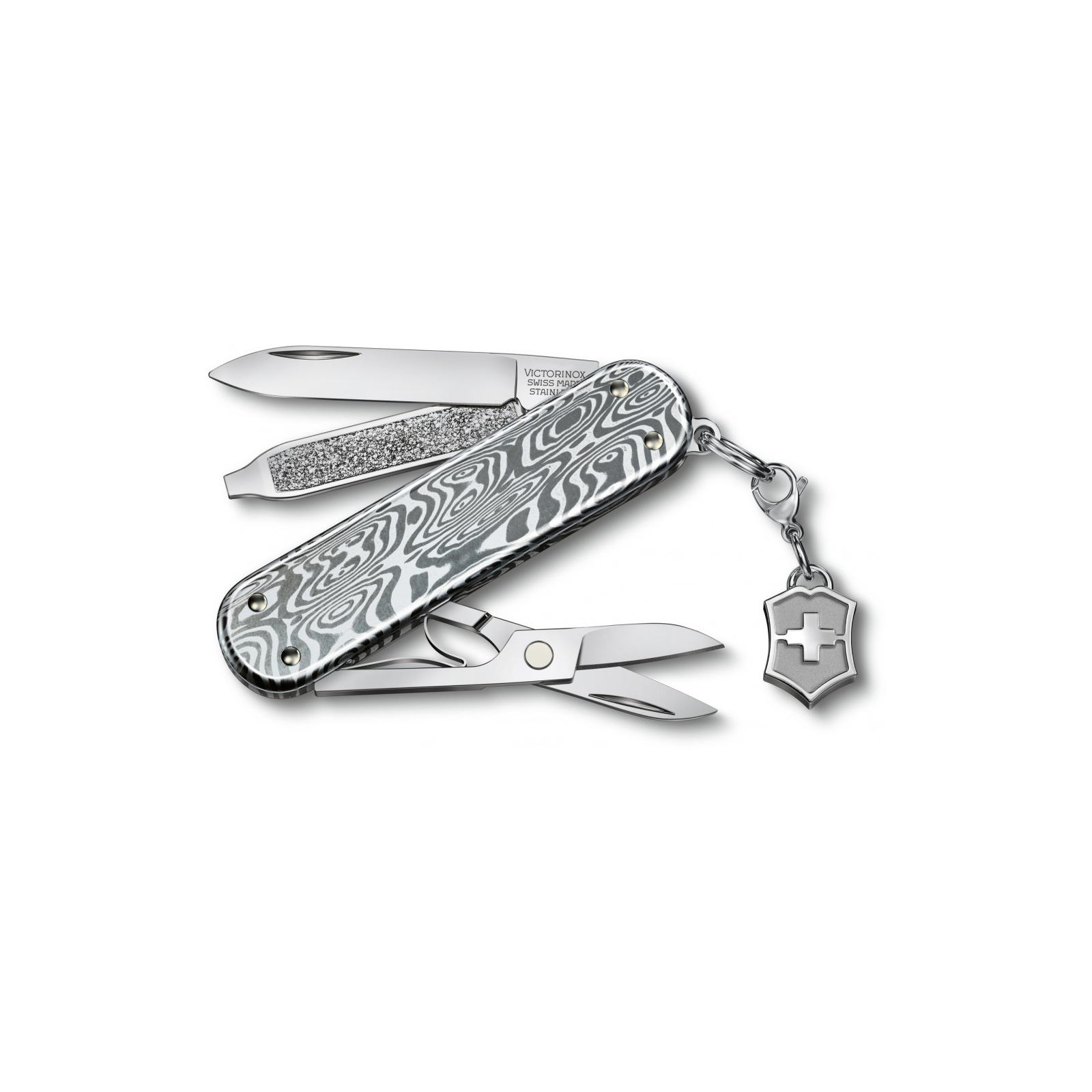 Нож Victorinox Classic SD Brilliant Damast + брелок-лого (0.6221.34)