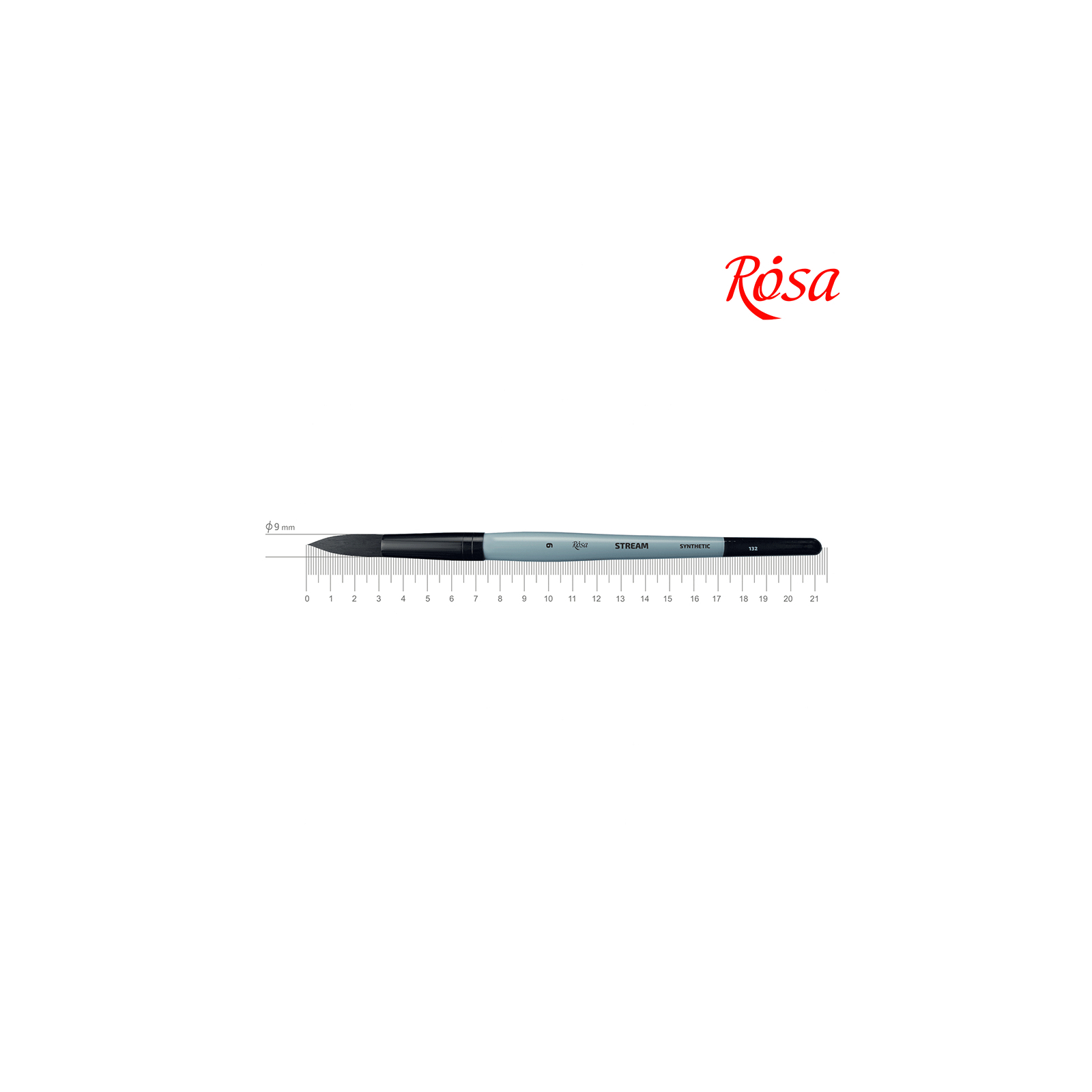 Кисточка для рисования Rosa Синтетика круглая, STREAM 132, №9 (4823098517153)