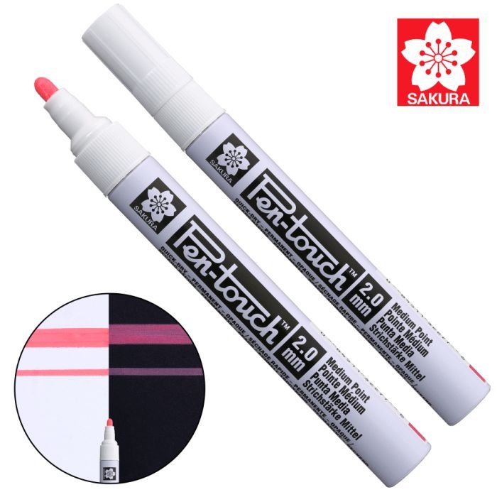 Маркер Sakura Pen-Touch Червоний, флуоресцентний, середній (MEDIUM) 2.0мм (084511322776)