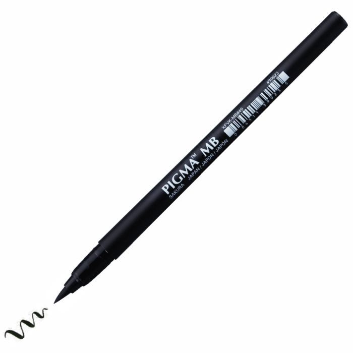 Лайнер Sakura PIGMA PEN Brush MB, Черный (084511399235)
