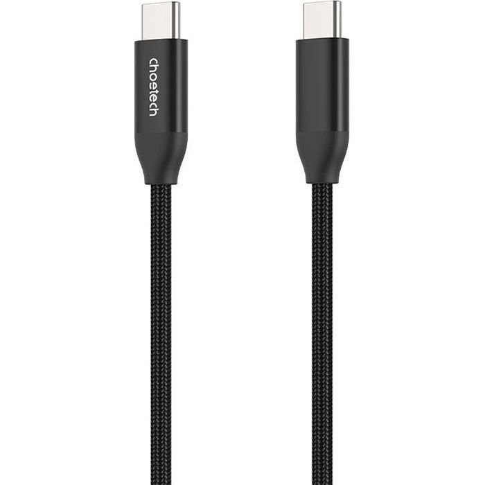 Дата кабель USB-С to USB-С 1.0m 240W USB2.0 Choetech (XCC-1035-BK)