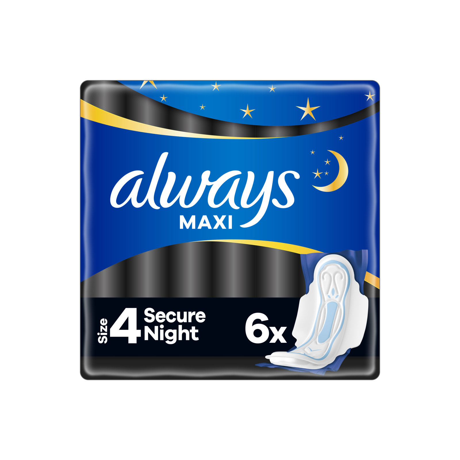 Гігієнічні прокладки Always Maxi Secure Night Розмір 4 6 шт. (8006540538258)