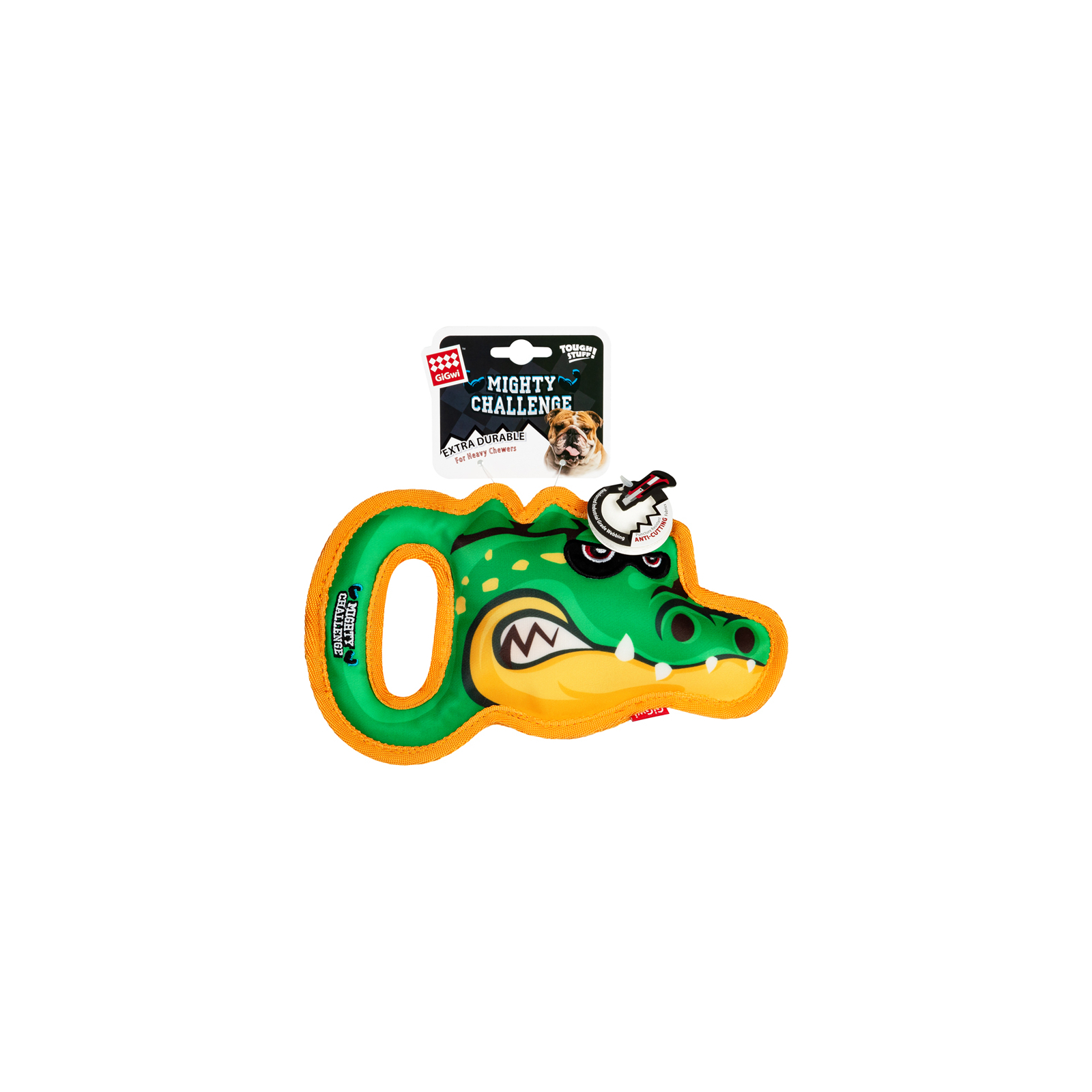 Игрушка для собак GiGwi Mighty Challenge Крокодил с пищалкой 25 см (2235) изображение 2