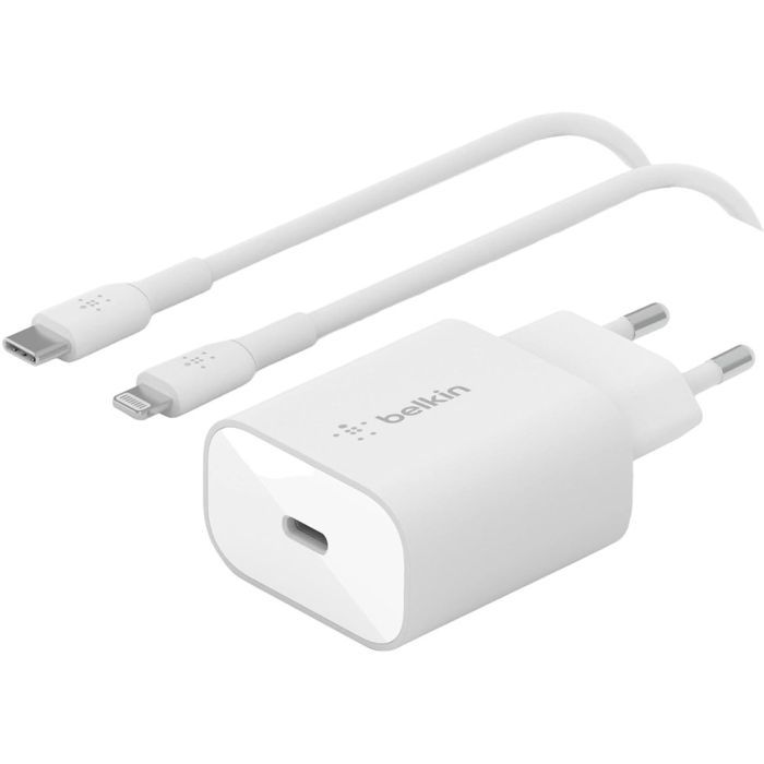 Зарядное устройство Belkin USB-С 25W PD PPS + cable USB-C-Lightning 1m (WCA004VF1MWH-B5)