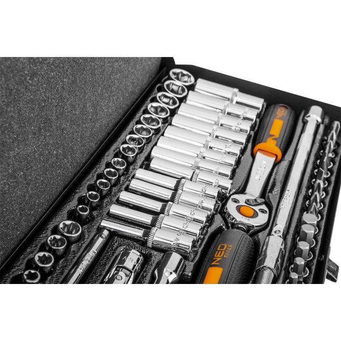 Набір інструментів Neo Tools 63шт, 1/4", CrV, металевий кейс (10-008) зображення 8
