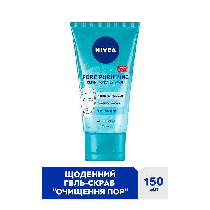 Гель для вмивання Nivea Pore Purifying Refining Daily Wash Щоденний очищуючий Проти недоліків шкіри 150 мл (4006000003580) зображення 2