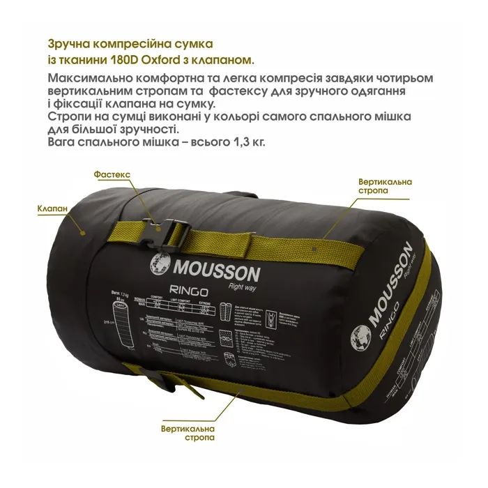 Спальний мішок Mousson RINGO R Olive (10163) зображення 12