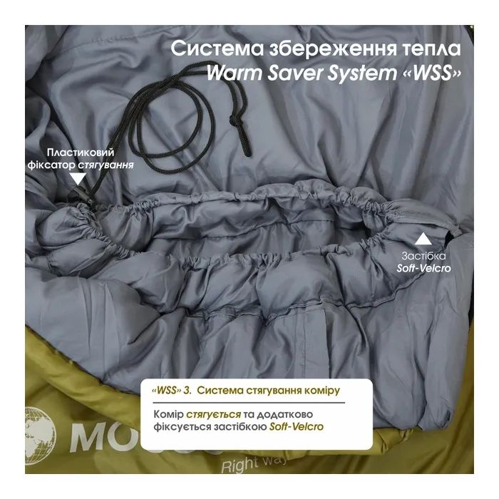 Спальний мішок Mousson RINGO R Olive (10163) зображення 6