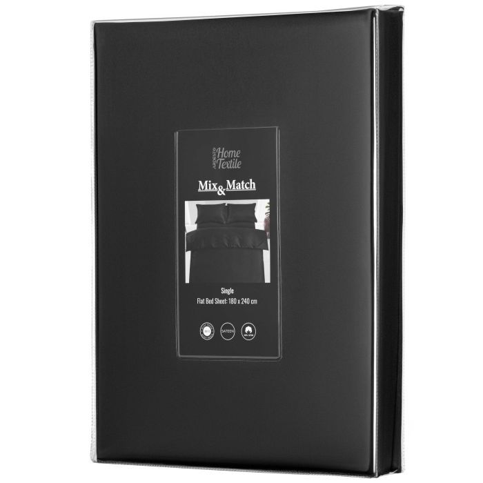 Простирадло Ardesto Mix&Match Premium 100% бавовна, сатин чорний 180х240 см (ART1824FSL) зображення 12