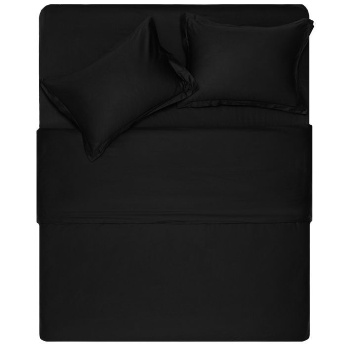 Простирадло Ardesto Mix&Match Premium 100% бавовна, сатин чорний 180х240 см (ART1824FSL)