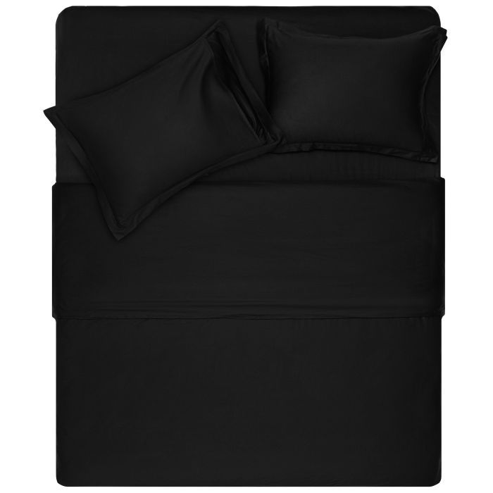 Простирадло Ardesto Mix&Match Premium 100% бавовна, сатин чорний 180х240 см (ART1824FSL) зображення 4