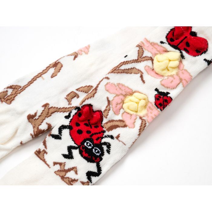 Колготки дитячі BNM з квітами (M0C0303-0409-0G-cream) зображення 3