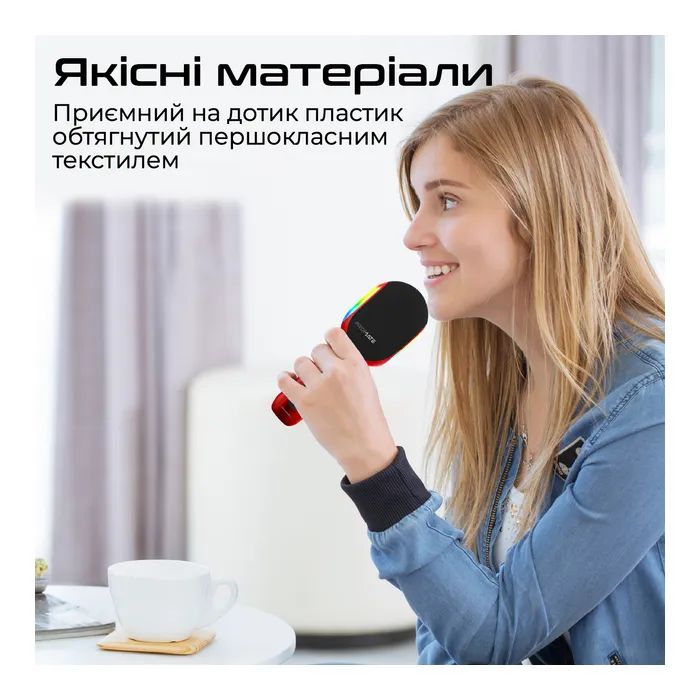 Мікрофон Promate VocalMic Bluetooth 2 x AUX LED Black (vocalmic.black) зображення 11