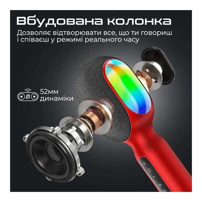 Мікрофон Promate VocalMic Bluetooth 2 x AUX LED Black (vocalmic.black) зображення 3